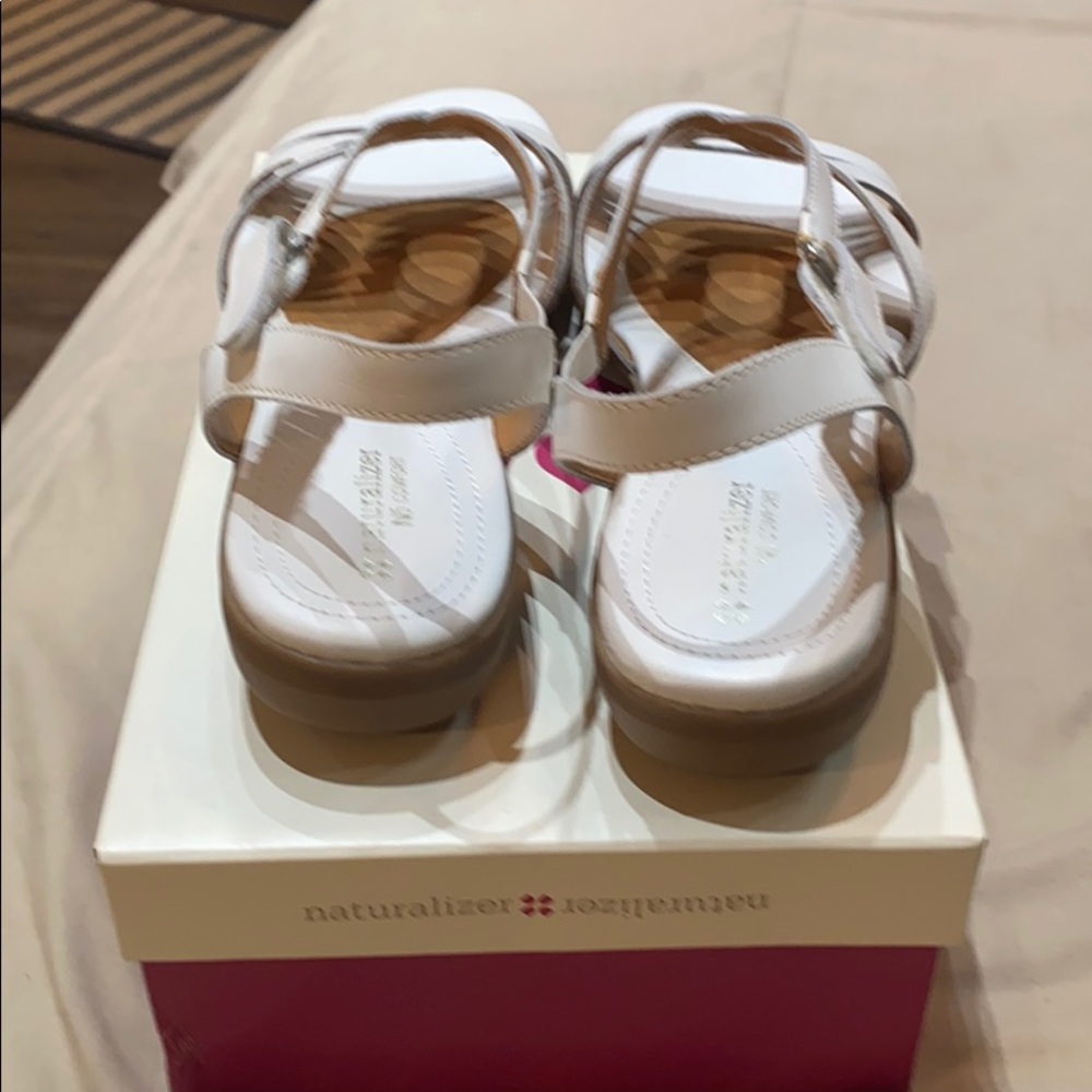 Naturalizer White Leather Slingback Sandals - Picture 4 of 10